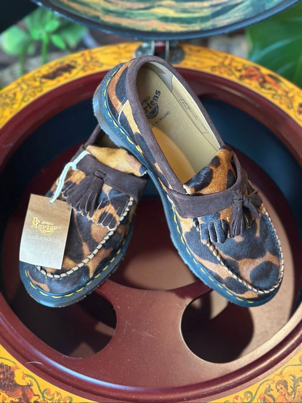 cheetah print Dr.Martens Mie Adrian Tassel Loafers Ocelot Pattern